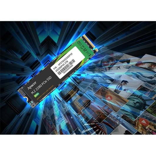 Apacer SSD AS2280P4X Series - 256GB AP256GAS2280P4X-1 (M.2 PCI-E Gen. 3, Olvasás: 2100 MB / s, Írás: 1700 MB / s)