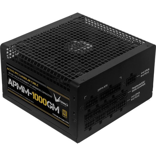 Formula Tápegység 1000W - APMM-1000GM (80 Plus Gold, ATX3.1 / PCIe 5.1, Aktív PFC, 14cm, Full Moduláris)