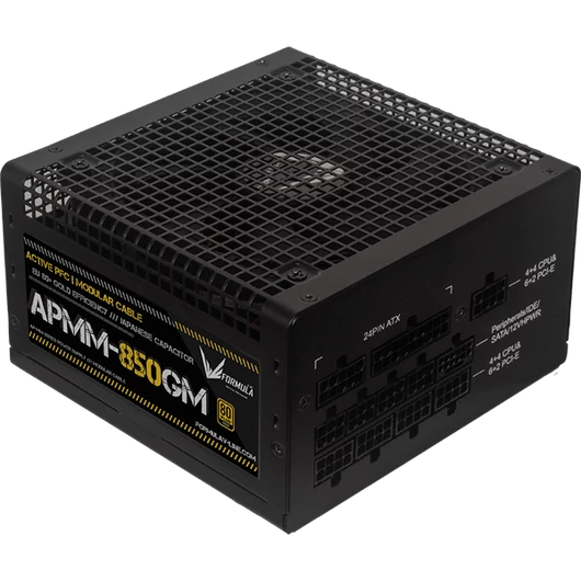 Formula Tápegység 850W - APMM-850GM (80 Plus Gold, ATX3.1 / PCIe 5.1, Aktív PFC, 14cm, Full Moduláris)