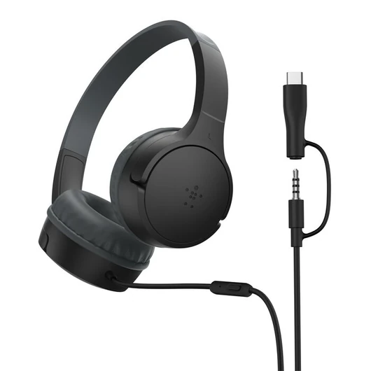 SOUNDFORM MINI WIRED ON-EAR HEADPHONES - USB-C 3.5MM BLACK