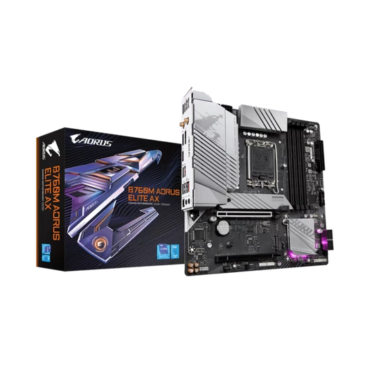 GIGABYTE Alaplap S1700 B760M AORUS ELITE AX INTEL Z760, mATX
