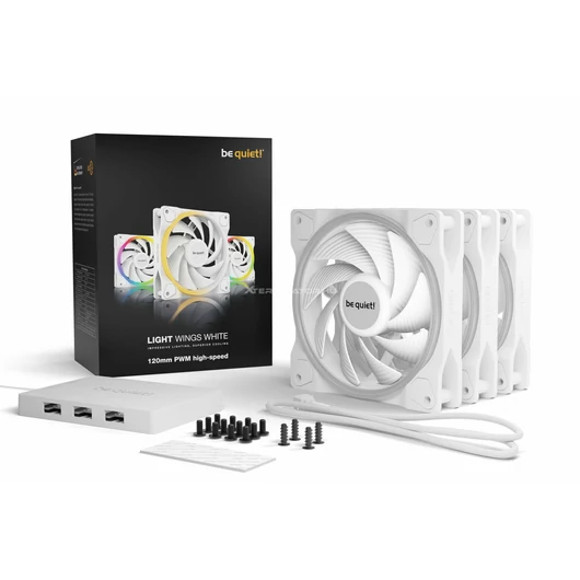 Ventilátor Be quiet! Light Wings White 120mm PWM high-speed Triple-Pack