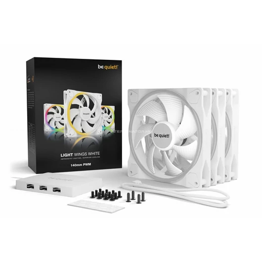 Ventilátor Be quiet! Light Wings White 140mm PWM Triple-Pack