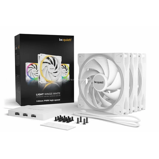 Ventilátor Be quiet! Light Wings White 140mm PWM high-speed Triple-Pack