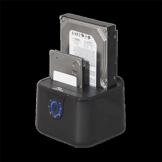 Advance HDD / SSD Dokkoló - DUALDOCK CLONE 2.5" / 3.5" (USB-A3.0 to 2xSATA, fekete)