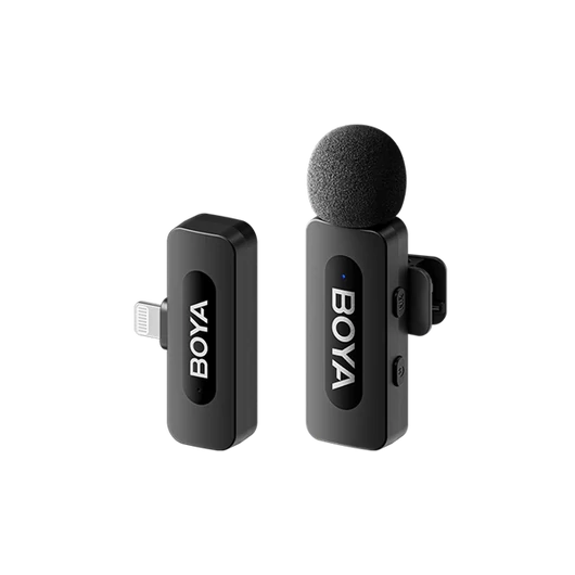 BOYA Mikrofon - BY-V1 V2.0 (Vezeték nélküli, fekete, Lightning)