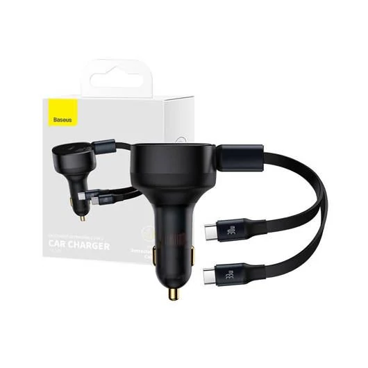 Baseus Enjoyment autós töltő 33W + USB-C kábel fekete (C00035500111-00)