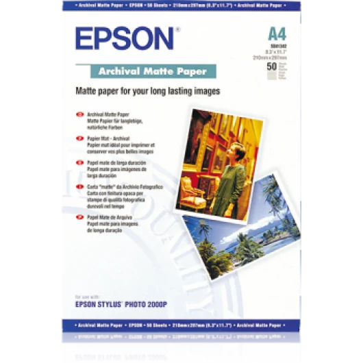 Epson matt archiváló fotópapír (A4, 50 lap, 192g) Epson