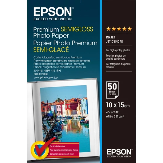 Epson selyemfényű fotópapír (10x15, 50 lap, 251g) Epson