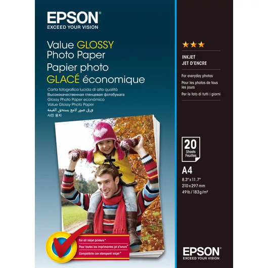 Epson fényes fotópapír (A4, 20 lap, 183g) Epson