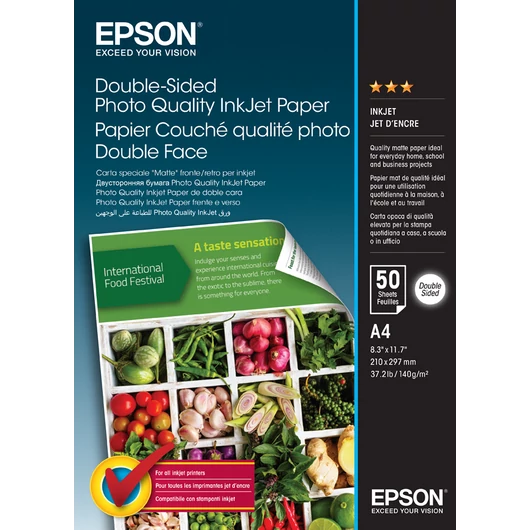 Epson kétoldalas fotópapír (A4, 50 lap, 120g) Epson