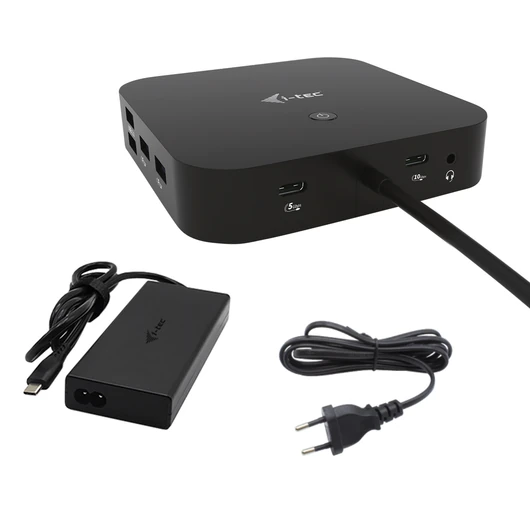 I-TEC USB-C HDMI DP DOCK PD100W 2X LCD DOCK + CHARGER-C112W