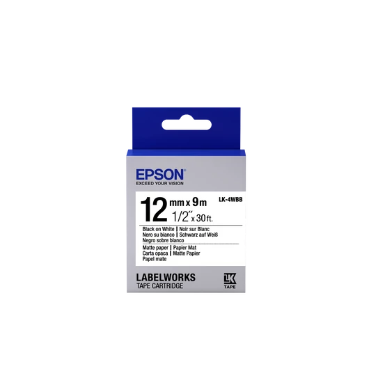 Epson LK-4WBB címkeszalag Black/White 12mm (9m) Epson