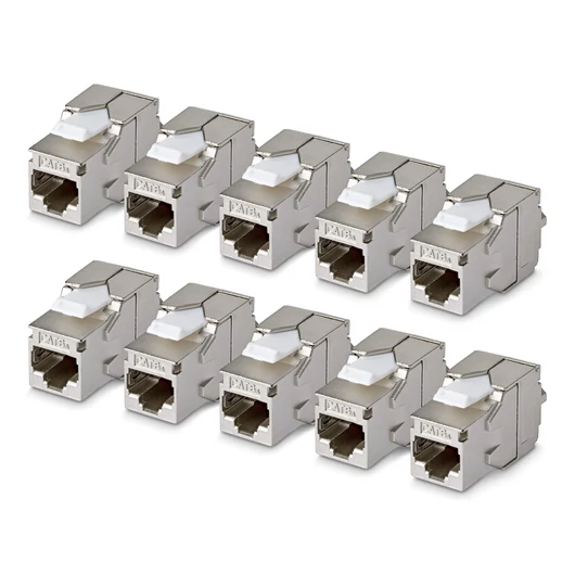 CAT6A KEYSTONE JACK 10-PACK 10-PACK180-DEGREE/TOOLLESS/SHIEL