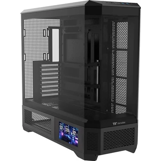 Thermaltake View 600 TG táp nélküli ablakos Full Tower számítógépház fekete 6"-os LCD kijelzővel