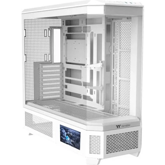Thermaltake View 600 TG táp nélküli ablakos Full Tower számítógépház fehér 6"-os LCD kijelzővel