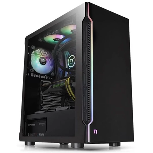 Thermaltake H200 TG RGB táp nélküli ablakos MT Mini Tower számítógépház fekete