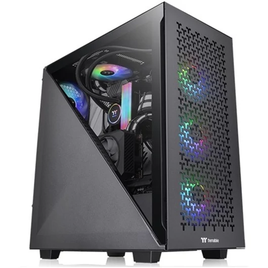 Thermaltake Divider 300 TG Air táp nélküli ablakos MT Mini Tower számítógépház fekete