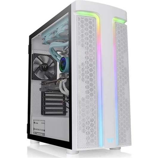 Thermaltake H590 TG ARGB Snow táp nélküli ablakos Full Tower számítógépház fehér (Bontott!)