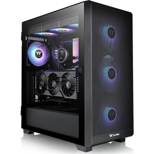 Thermaltake S250 TG ARGB táp nélküli ablakos Mid Tower számítógépház fekete