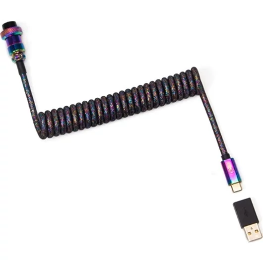 Keychron Colorful Premium Coiled Type-C Angled Cable - Black