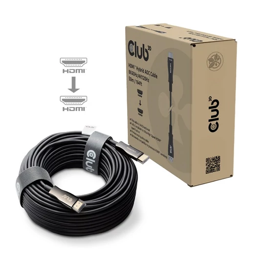 Club 3D Kábel - CAC-1393 (HDMI 2.1 Ultra High Speed, Hybrid AOC, 4K120Hz, 8K60Hz, 48Gbps, M / M, 50m)