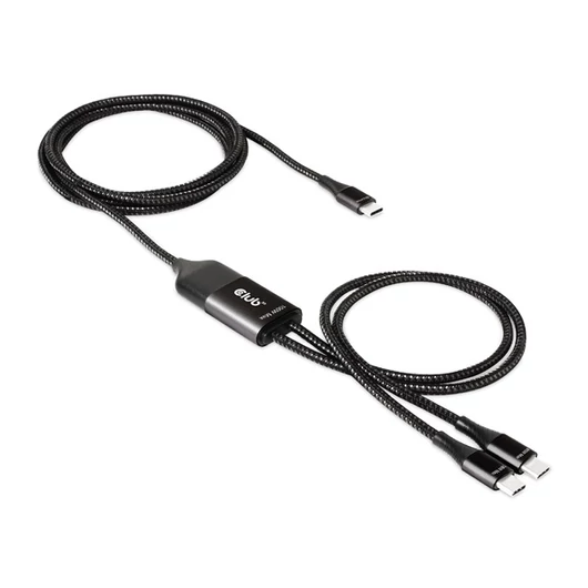 Club 3D Kábel - CAC-1527 (USB-C Y kábel, 100W PD, 1.83m, 2xUSB-C)