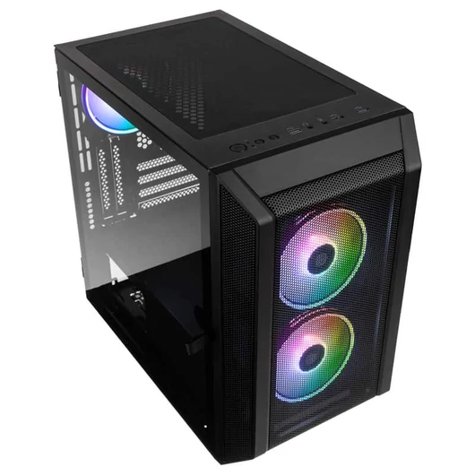 Számítógépház Kolink Citadel Mesh RGB mATX Edzett üveg Fekete