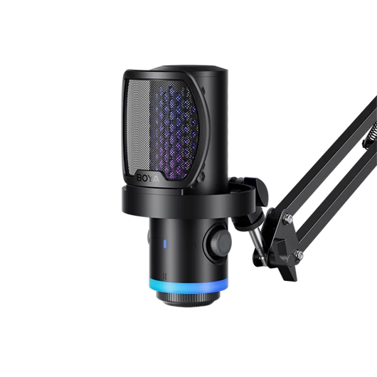 BOYA Mikrofon - CastMic G40B (USB, LED, fekete) + Boom Arm állvány