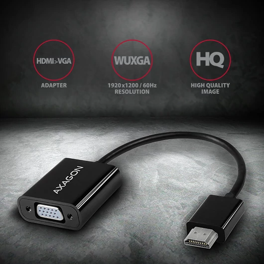 Kábel HDMI Átalakító Axagon HDMI - D-Sub (VGA) WUXGA Fekete