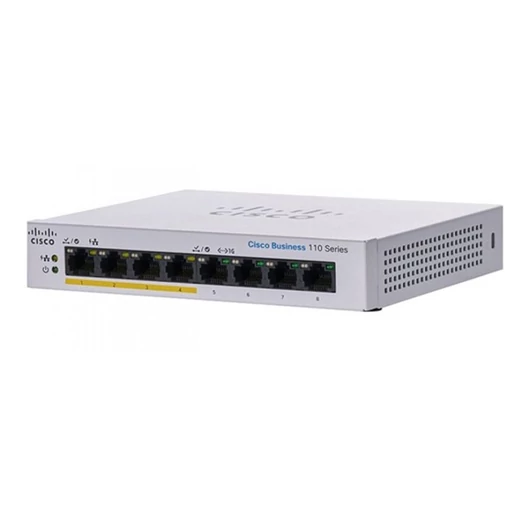 CISCO Switch 8x1000Mbps (4xPOE), Fémházas, Rackes - CBS110-8PP-D-EU