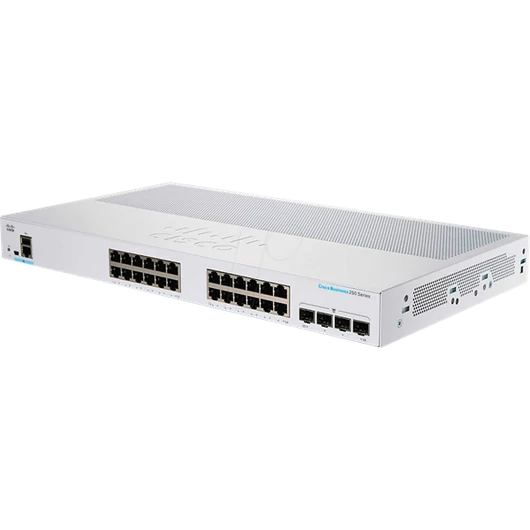 CISCO Switch 24x1000Mbps (POE + ) + 4x1000Mbps SFP, Menedzselhető, Fémházas, Rackes - CBS250-24PP-4G-EU