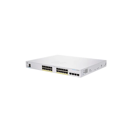 CISCO Switch 24x1000Mbps (POE + ) + 4x1000Mbps SFP, Fémházas, Rackes, Menedzselhető - CBS350-24P-4G-EU