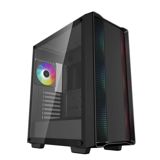 DeepCool Számítógépház - CC560 A-RGB V2 (fekete, ablakos, 4x12cm venti, Mini-ITX / Micro-ATX / ATX, 1xUSB3.0, 1xUSB2.0)