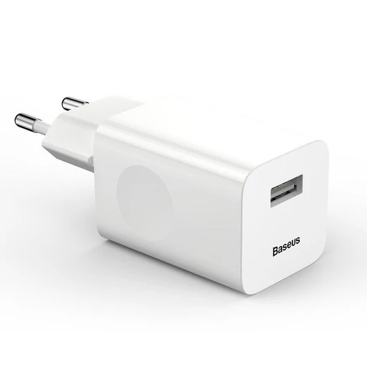 Baseus töltő gyorstöltő USB-A QC 3.0 24W fehér (CCALL-BX02)