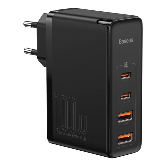 Baseus GaN2 Pro 2xUSB-A + 2xUSB-C hálózati töltő fekete (CCGAN2P-L01)