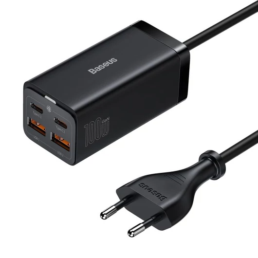 Baseus GAN3 Pro 2xUSB-A + 2xUSB-C hálózati töltő 100W fekete (CCGP000101)