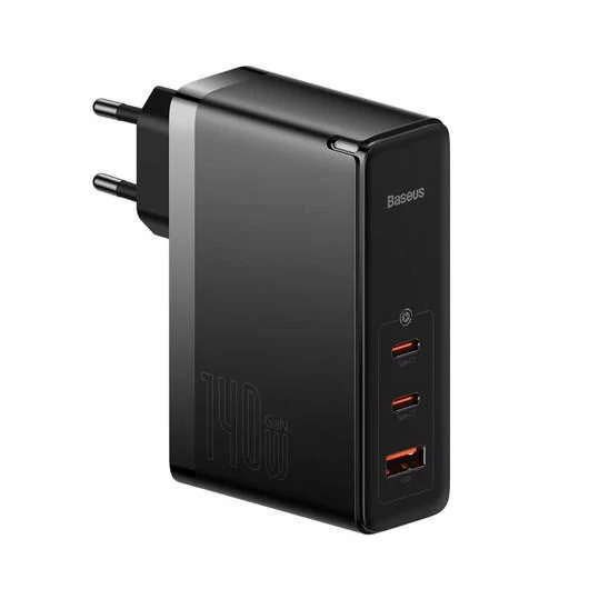 Baseus GaN5 Pro 2xUSB-C + USB hálózati töltő 140W fekete (CCGP100201)