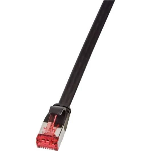 LogiLink SlimLine Flat RJ45 CAT6A U / FTP -> RJ45 CAT6A U / FTP M / M adatkábel 0.5m fekete