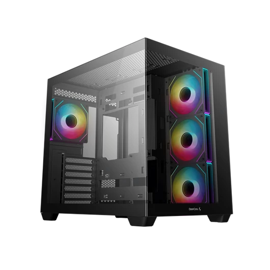DeepCool Számítógépház - CG530 4F (fekete, ablakos, 4x12cm A-RGB, BTF, ATX, 2xUSB3.0, 1xUSB2.0)