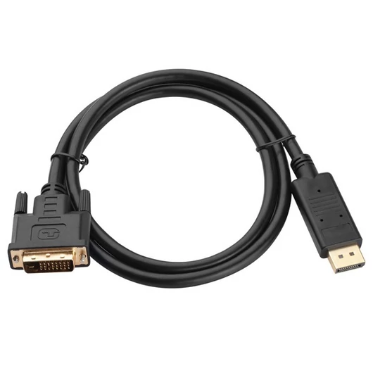 VCOM KÁBEL  DISPLAYPORT 1.2V - DVI 24+1 TŰ (APA-APA), 1.8M, FEKETE