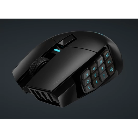 CORSAIR Vezeték Nélküli Egér Gaming, SCIMITAR ELITE WIRELESS MMO, 16 programozható gomb, 26000dpi, fekete