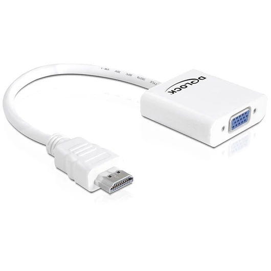 DELOCK Átalakító HDMI-A male to VGA female, fehér