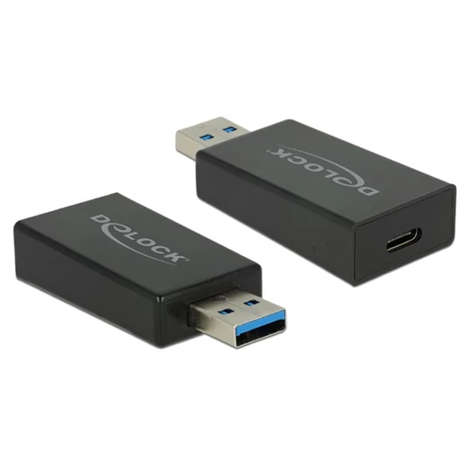 DELOCK Átalakító USB 3.1 Gen 2 Type-A male to USB Type-C female, aktív, fekete