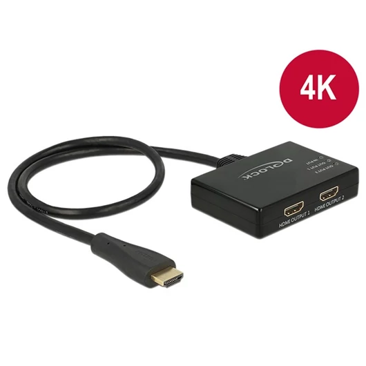 DELOCK Splitter HDMI 1x HDMI in 2x HDMI out 4K 30Hz