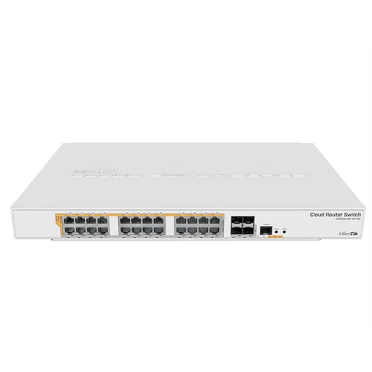 MIKROTIK Cloud Router Switch 24x1000Mbps (POE) + 4x10Gbit SFP + , Fémházas, Rackes - CRS328-24P-4S + RM