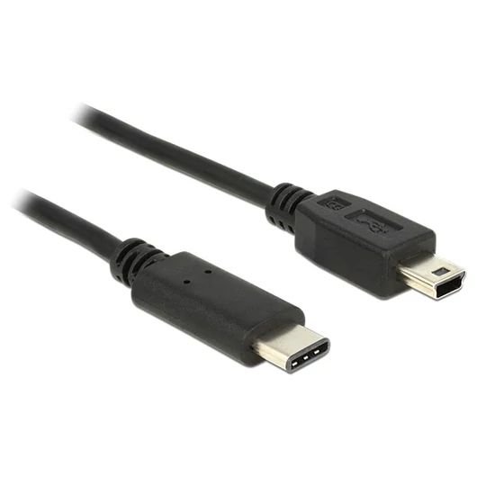 DELOCK kábel USB 2.0 Type-C male to USB 2.0 Type Mini-B male, 1m, fekete