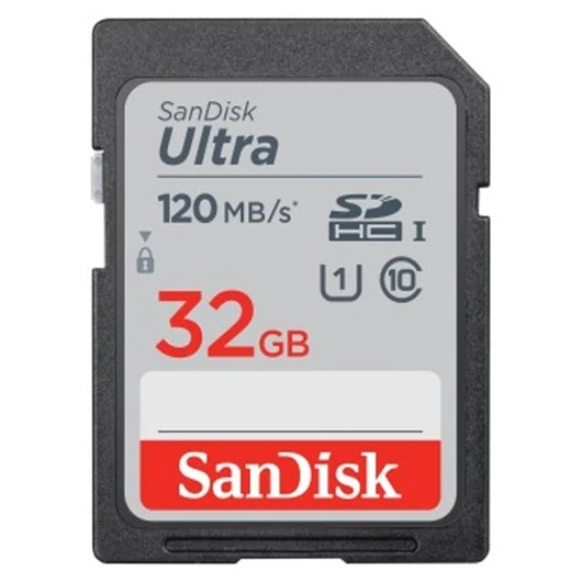 SANDISK Memóriakártya 186496, SDHC ULTRA KÁRTYA 32GB, 120MB / s, CL10, UHS-I