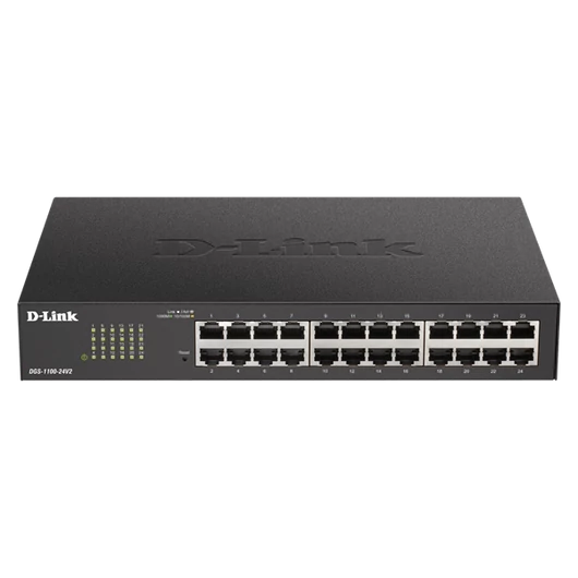 D-LINK Switch 24x1000Mbps Fémházas Menedzselhető Rackes, DGS-1100-24V2 / E