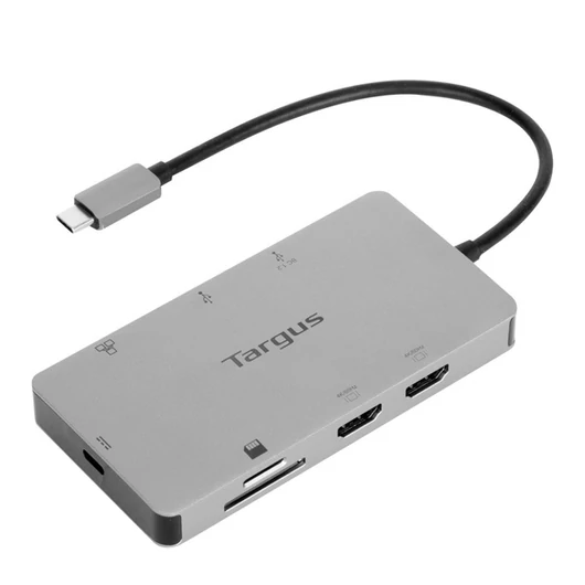 TARGUS Dokkoló DOCK423EU, USB-C Dual HDMI 4K Docking Station with 100W PD Pass-Thru